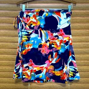 PATAGONIA Organic Cotton Multi Floral Printed Side Tie Waist Flare Mini Skirt S